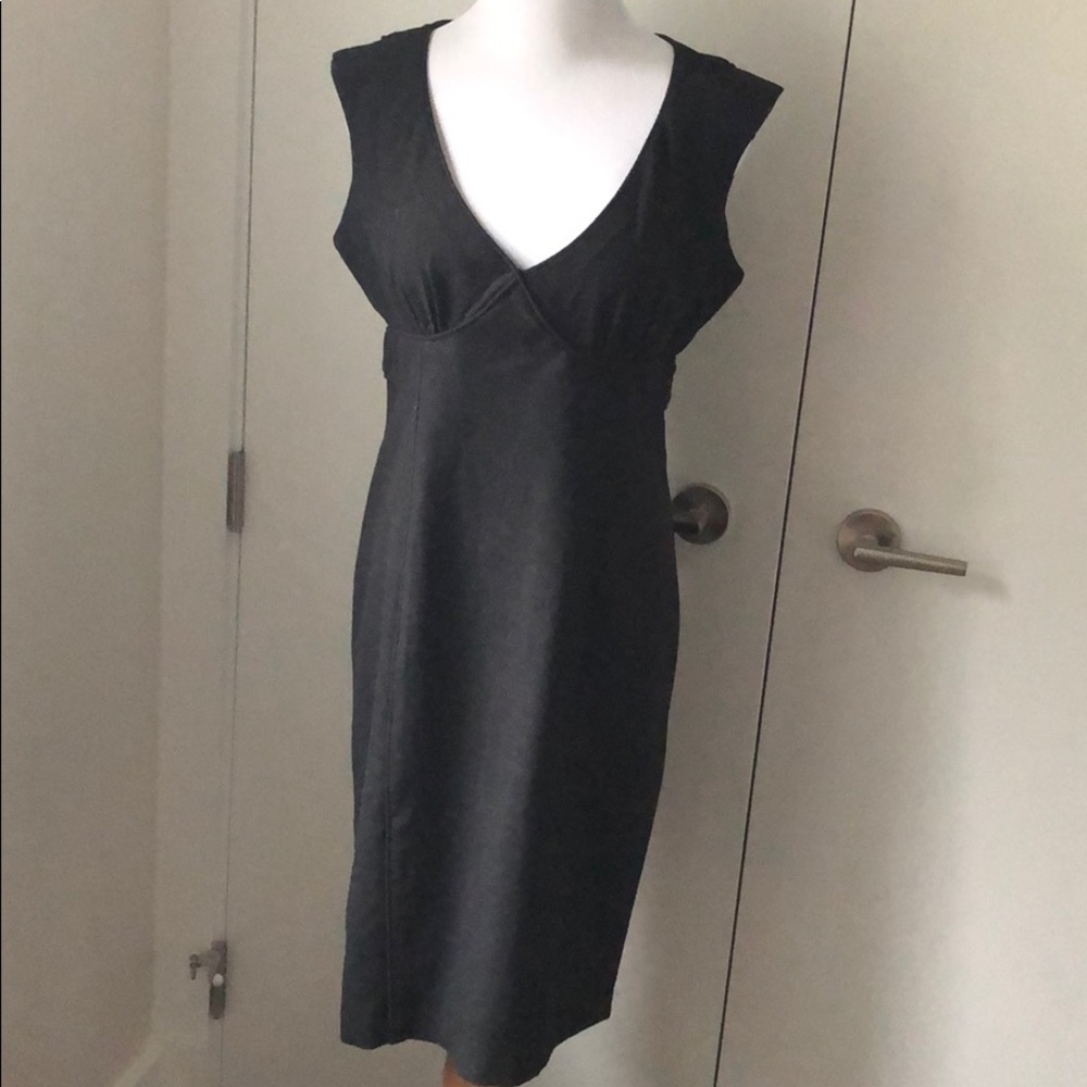 Julia Bergovich Sleek dark charcoal colour dress